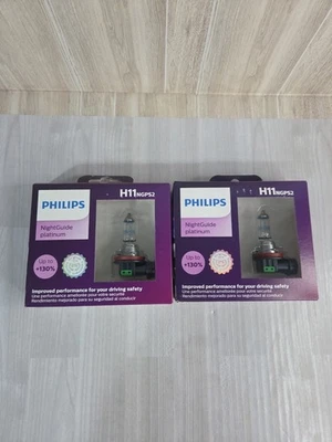 Philips Night Guide Platinum H11 55W Two Bulbs Head Light Low Beam Replacement - Image 1 of 4