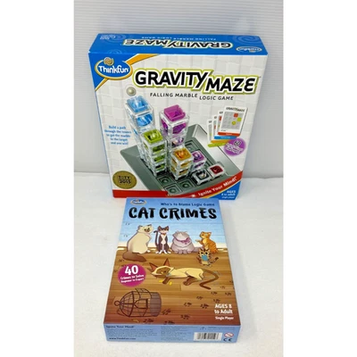 Gravity Maze Cat Crimes Logic Games Thinkfun Lot of 2 - Image 1 of 2