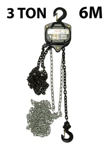 Manual Chain Block Heavy Duty 3 Ton 3000kg 6m Lifting Hoist Girder Tackle - Picture 1 of 3