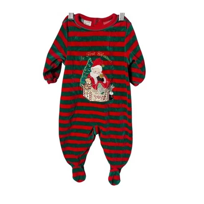 Class Club My First Christmas Baby One Piece Bordado Vintage Insp 3-6 meses Foto 1 de 4