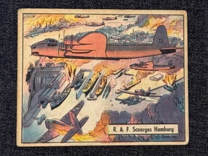 1939 GUM WORLD IN ARMS WAR CARD #90 R. A. F. SCOURGES HAMBURG LOW GRADE VG - Picture 1 of 2