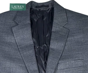 Lauren Ralph Lauren Blazer Sport Coat Weave Gray Modern Fit 40S Poly/Rayon/Line - Picture 1 of 13