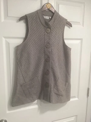 Chaleco suéter túnica gris abotonada Habitat Clothes To Live In para mujer M Foto 1 de 4