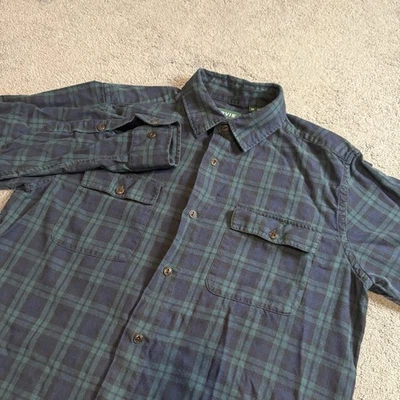 Orvis Blackwatch Plaid Wool Blend Button Up Shirt Active Fit Men’s M Foto 1 de 4