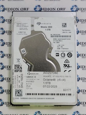 SEAGATE 1.5TB 2.5" SATA HDD 5400 RPM ST1500LM012-1R817G, GRADE B, SKU 19253 - Image 1 of 2