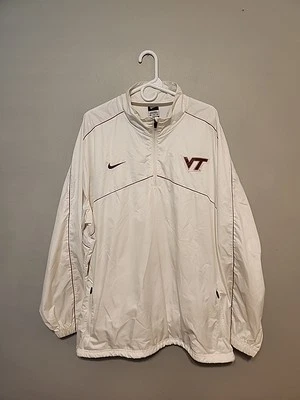 Nike Virginia Tech Hokies Team issue 1/4 zip white sideline jacket vented 2XL - Image 1 of 4