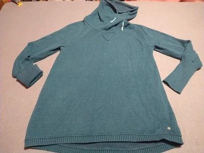 Suéter Eddie Bauer Damas M Verde Azulado Cuello Embudo Cordón Pullover Senderismo Aire Libre Foto 1 de 4
