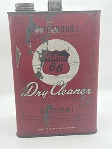 Vintage PHILLIPS 66 Trockenreiniger Dose 1 Gallone 40er-50er Jahre rot/weiß/schwarz RAR - Bild 1 von 9