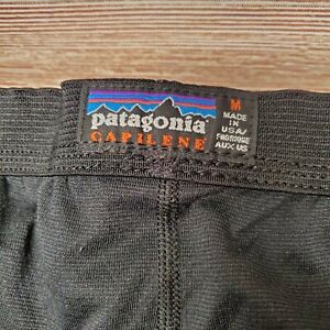 Patagonia Capilene Size Medium Black Base Layer Pants Thermal