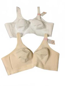 CACIQUE Women's Comfort Bra Set - 2 Pack (44C) NWT Wireless Unlined Full Coverag - Picture 1 of 5