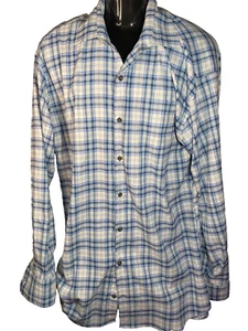 Peter Millar Button Up Shirt Long Sleeve XL-Tall Plaid Blue Long Sleeve - Picture 1 of 4
