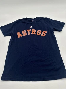 Majestic Houston Astros T-Shirt Youth Boy Medium Graphic Print Blue ..#18044 - Picture 1 of 8