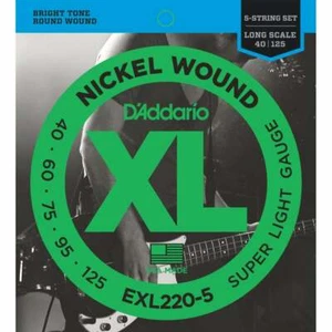 5 String Bass string By D'Addario, EXL220-5, 40-125 Long Scale - Picture 1 of 5