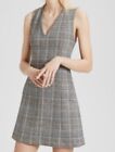 PRE-OWNED THEORY Virgin Wool Plaid V-Neck Sleeveless Shift Dress Sz 6