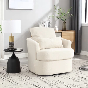 360° Swivel Accent Chair Armchair Barrel Chair Club Chair Single Sofa Chair - Picture 1 of 84