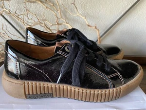 Josef Seibel Shoes Women Black Leather Casual Low Top Lace Up Sneakers EU37 - Picture 1 of 7