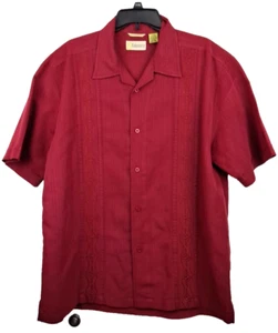 Cubavera Freizeithemd Herren XXL Burgund Baumwolle Outdoor Kurzarm - Bild 1 von 8