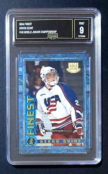 1994-95 Topps Finest Deron Quint Rookie GMA 9 Mint World Junior Championship - Image 1 of 2