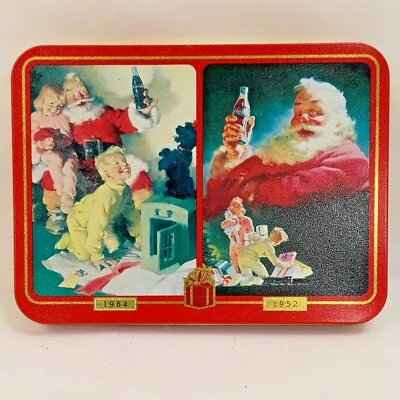Vintage 1996 COCA-COLA SANTA CLAUS CHRISTMAS PLAYING CARDS Sealed 2 decks in Tin - Image 1 of 4