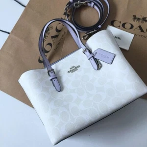 Coach C4250 Mollie Tote 25 in signature canvas Crossbody White Outlet New - Picture 1 of 10