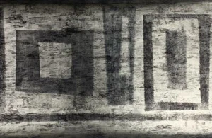 Modern Stripe Square Geometric Wallpaper Border, Gray, Silver, 15'x10.25" - Picture 1 of 4