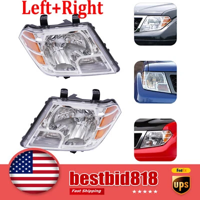 For 2009-2018 Nissan Frontier Pickup Truck Front Left+Right Headlights Headlamps Foto 1 de 4