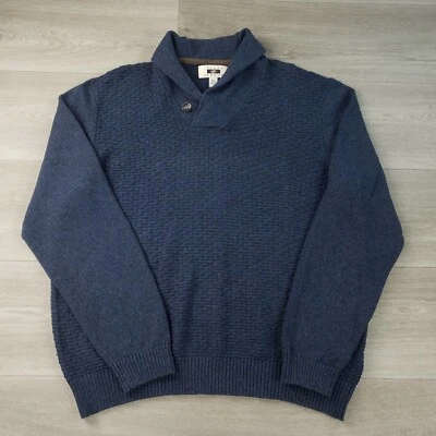 Suéter Joseph Abboud Hombres XXL Azul Chal Cuello Grueso Tejido Manga Larga Pullover Foto 1 de 4