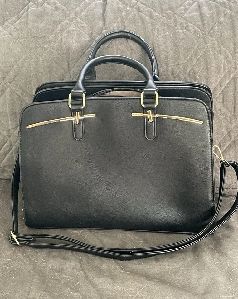 Bolso de Hombro Dasein Negro Top Doble Asa Cartera Bolso Grande Cartera Viaje Foto 1 de 4