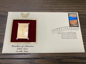 2006 Wonders of America Tallest Dam Oroville Replica Golden Cover Stamp - Picture 1 of 3