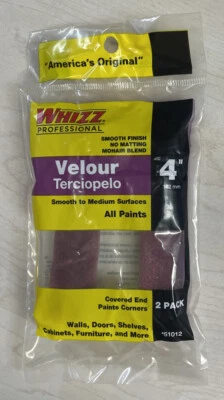Whizz Velour 4 in. Mini Paint Roller Smooth Finish 2 pk - Image 1 of 2