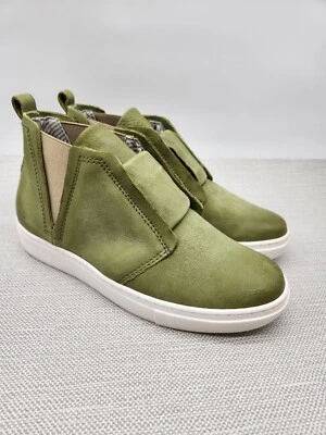 Botín deportivo Miz Mooz Laurent cuero verde cactus parte superior alta defecto Foto 1 de 4