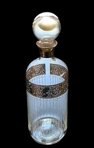 Vintage MCM Hollywood Regency Culvers Tyrol 8.5” Gold Decanter & Stopper EUC - Picture 1 of 10