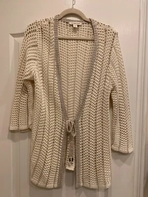 Cárdigan para mujer Coldwater Creek talla 1X gris dorado crema Foto 1 de 2