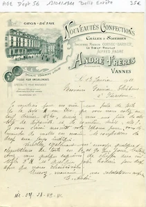 Dépt 56 - Vannes - Belle Entête Secteur de la Mode du 13/01/1911 A Voir !!! - Picture 1 of 1