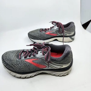 Brooks Adrenaline GTS 18 Running Shoes Women's Size 7 Gray Red Pink 1202681B079 - Picture 1 of 23