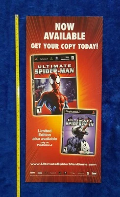 ULTIMATE SPIDER-MAN Video Game Store Display Sign 2005 VENOM Promo PlayStation  - Image 1 of 2