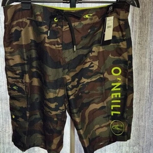 O'Neill NWT Men's Board Shorts Camouflage Santa Cruz Swimwear Full Length Sz 34 - Picture 1 of 12