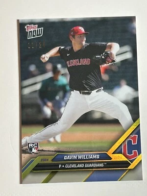 2024 Topps Now Road to Opening Day Gavin Williams GOLD /24 Guardians RC - Image 1 of 3