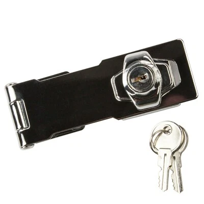 National Hardware N327-379 N183-780 Keyed Hasp Lock 4-1/2 Inch Chrome Plated