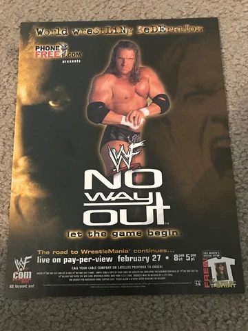 Vintage 2000 WWF NO WAY OUT PPV Poster Print Ad TRIPLE H DX WWE RARE Cover