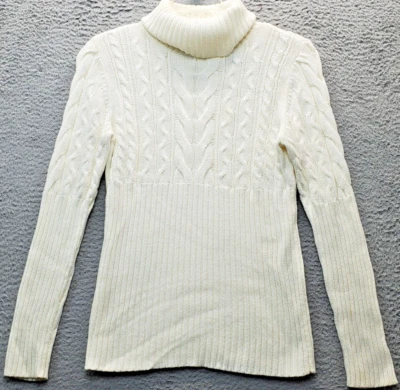 Suéter Pullover Axcess Para Mujer Medio Tostado Tejido con Cable Manga Larga Cuello Tortuga Foto 1 de 4