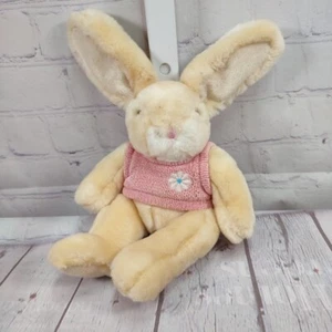 Vtg Commonwealth 1998 Bunny Rabbit 11" Plush Pink Sweater Poseable Ears - Picture 1 of 7