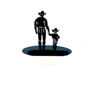 Gift Rustic Decor Father Son Candle Holder Cowboys Love Memories  - Picture 1 of 12