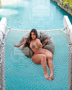 Thick Curvy Latina BBW Model Posing on Net Bed 8 x 10 in Premium Glossy Photo B - Picture 1 of 1