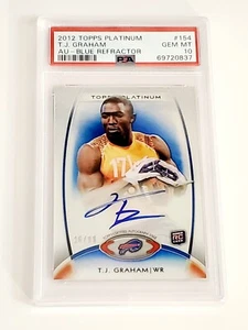 2012 Topps Platinum RC Auto Blue Refractor T.J. Graham #154 PSA 10 GEM MT SN/99  - Picture 1 of 2