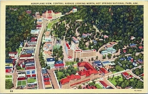 Aeroplane View Hot Springs National Park Arkansas Postcard 82 Unposted  - Picture 1 of 2