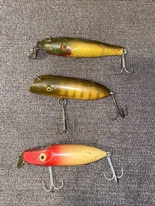 Old Antique Wooden Lures Lot Of 3 CCBCo. - Picture 1 of 15