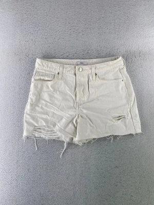 Forever 21 Women's Size 26 White Distressed Denim Shorts - Image 1 of 4