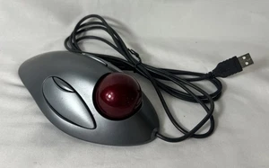 Logitech T-BC21 Trackman Red Marble USB Trackball Mouse, FULLY TESTED & WORKS - Picture 1 of 3