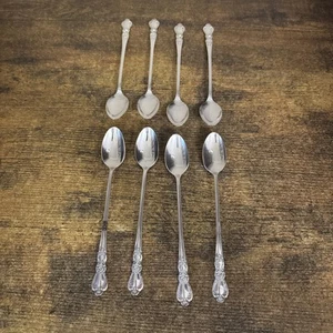 1847 Rogers Bros HERITAGE cucchiaini lunghi 7-1/2" placcato argento 1953 set di 8 - Foto 1 di 2
